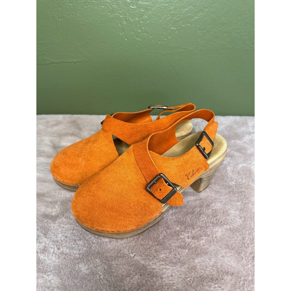 Calou Astrid orange suede clogs size 38 EU / 7.5 US Made in Italy